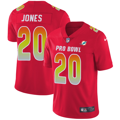 Nike Dolphins #20 Reshad Jones Red Men's Stitched NFL Limited AFC 2018 Pro Bowl Jersey - Click Image to Close